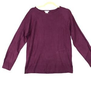 Sweet Romeo Womens Small Sweater Maroon Purple Pullover Round Neck Long Sleeve